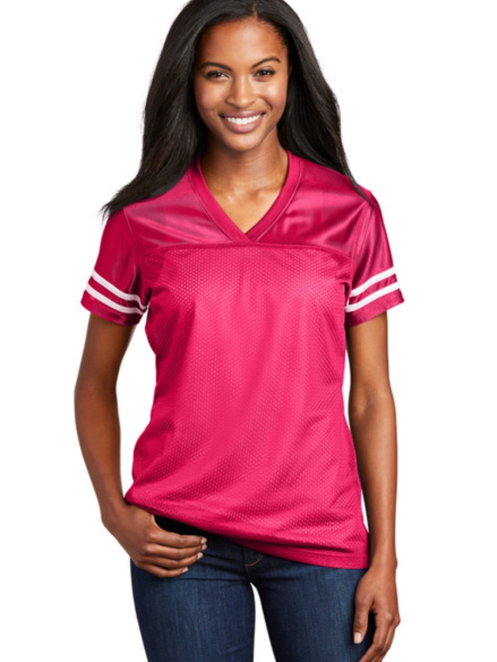 Custom Sport-Tek Women's PosiCharge Jersey in Hot Pink 🩷